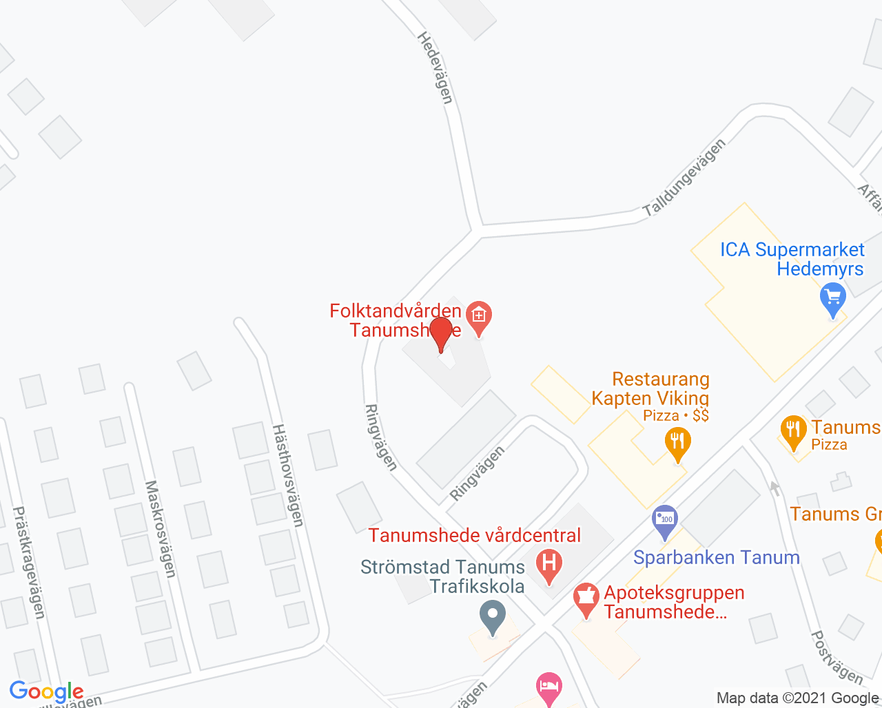 Karta till Folktandvården Tanumshede, Tanumshede