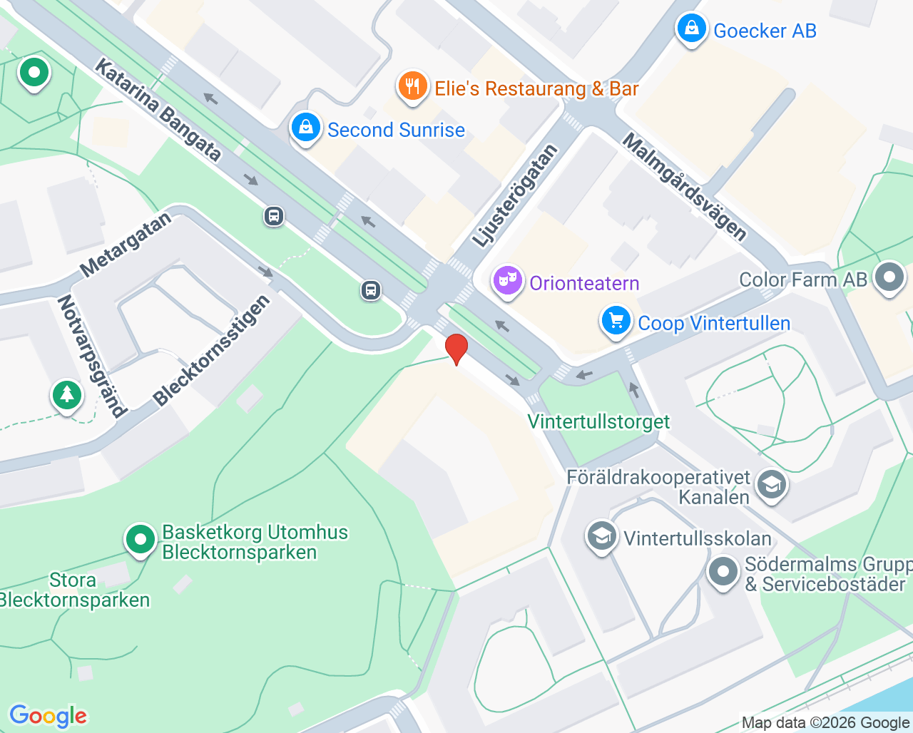 Karta till Doktor.se Katarina Bangata Vårdcentral, Södermalm