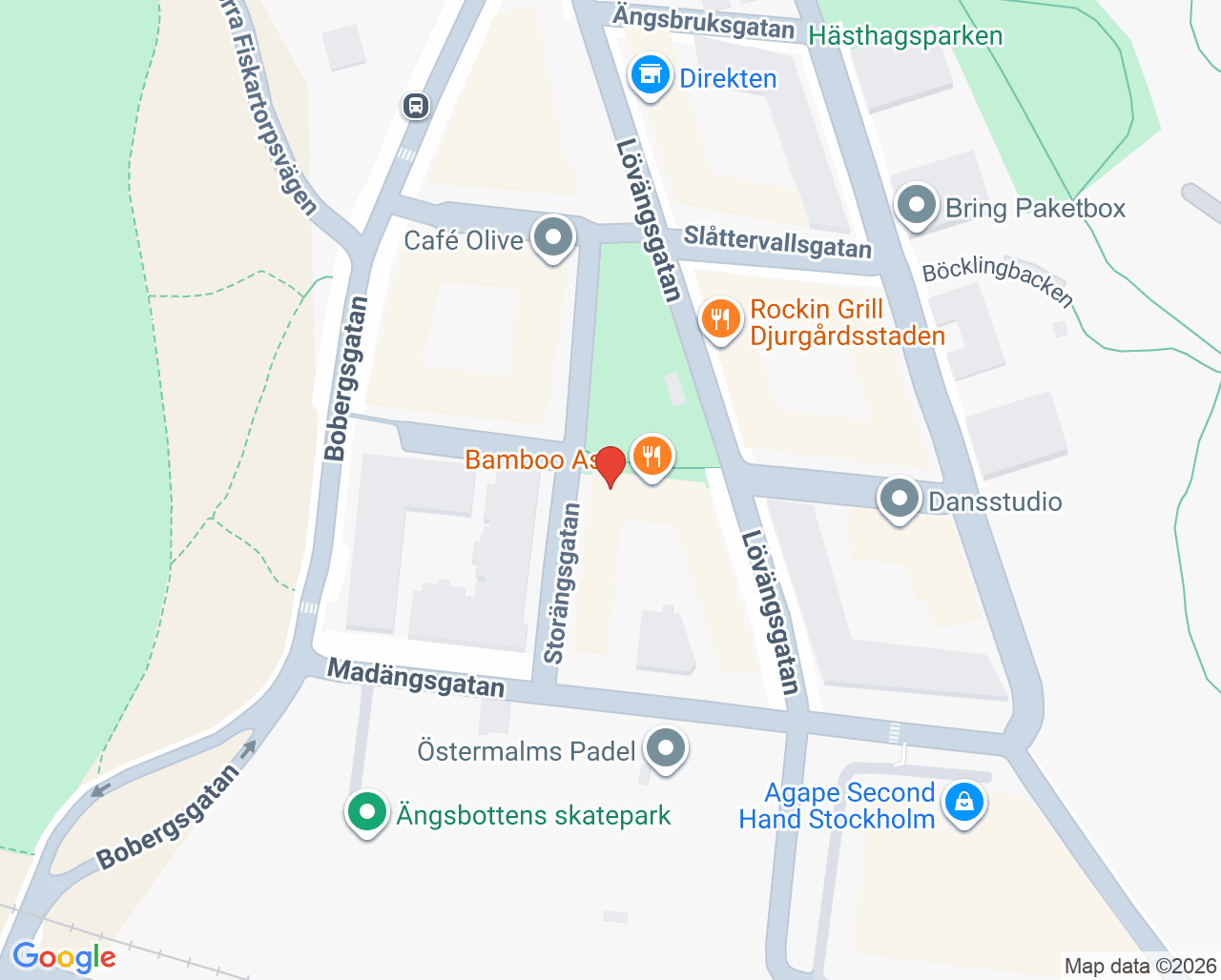 Karta till Synsam Stockholm Norra Djurgårdsstaden