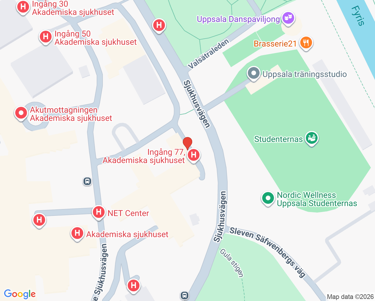 Karta till Husläkarmottagningen i Uppsala för hemlösa