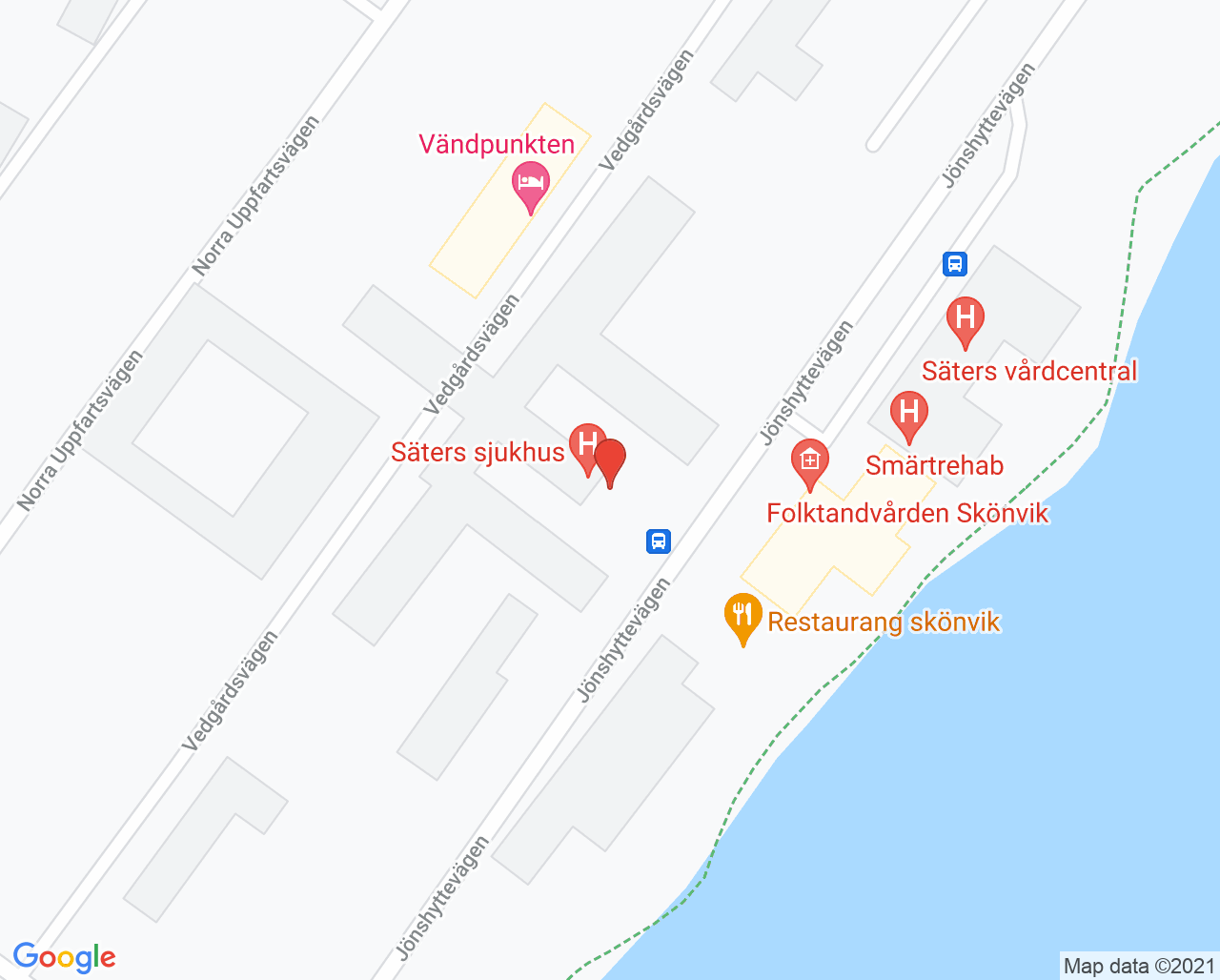 Karta till Säters sjukhus