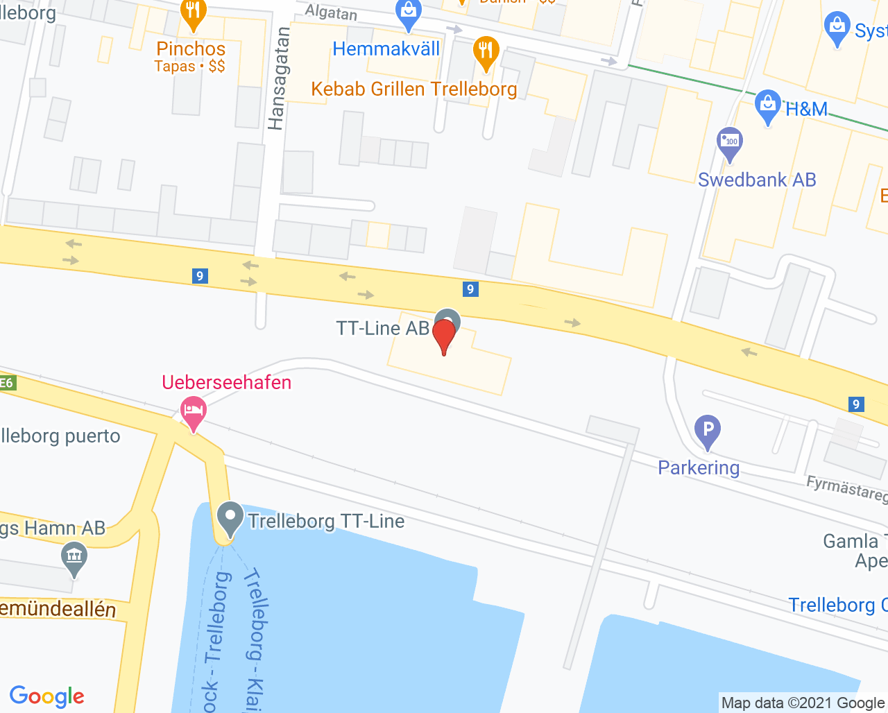 Karta till Dentotal Dahlsjö AB, Trelleborg