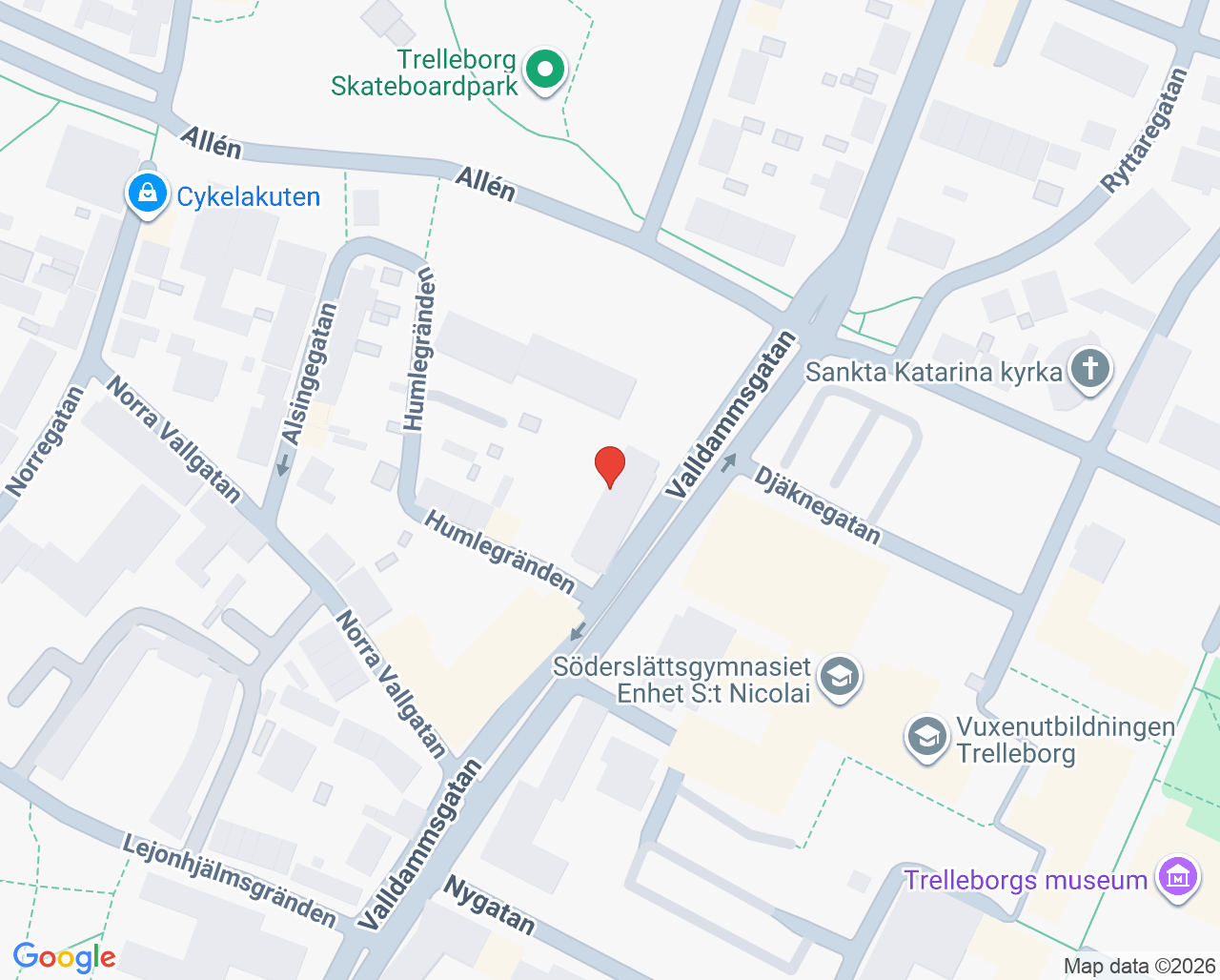 Karta till Vuxenpsykiatrimottagning psykos Trelleborg