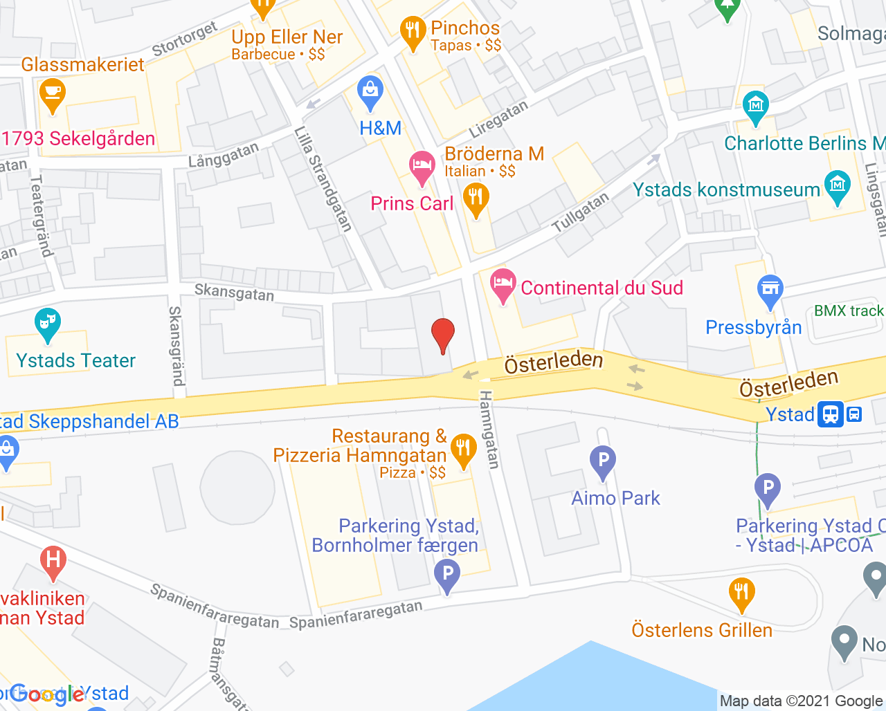 Karta till Tandläkare Maria Åkesson, Ystad