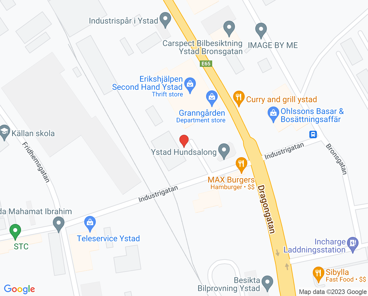 Karta till Tandvårdsakademin Ystad, Ystad