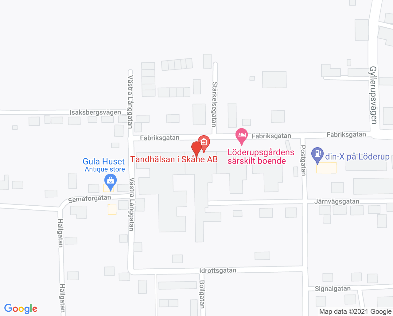 Karta till Tandhälsan i Skåne, Löderup