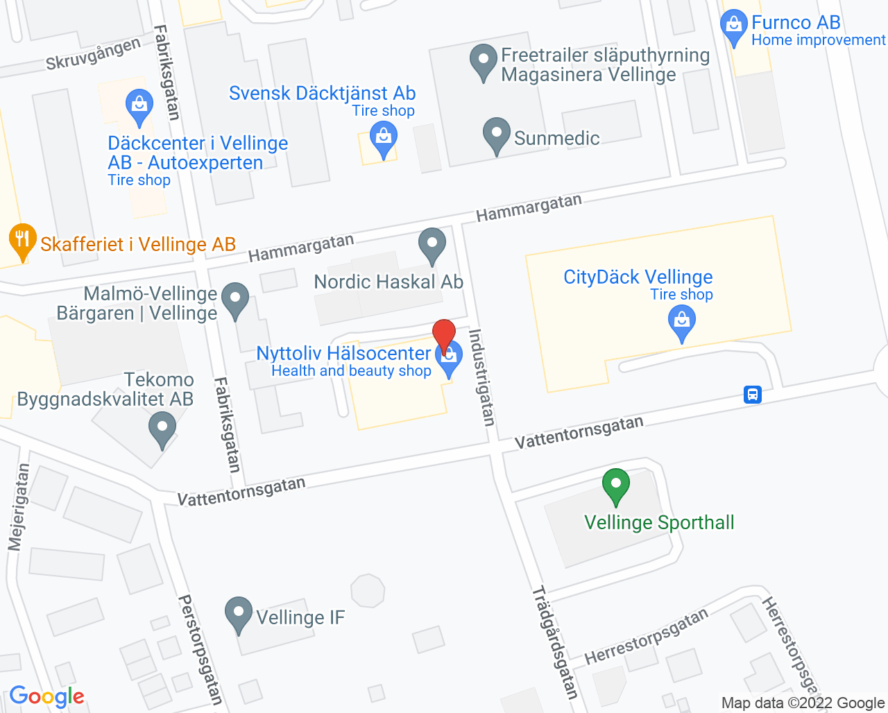 Karta till Nyttoliv Hälsocenter Vellinge, Vellinge