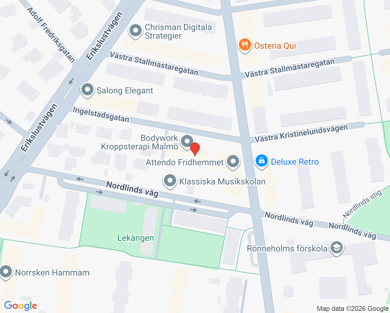 Karta till Cecilia Olsson Psykologmottagning Malmö, Malmö