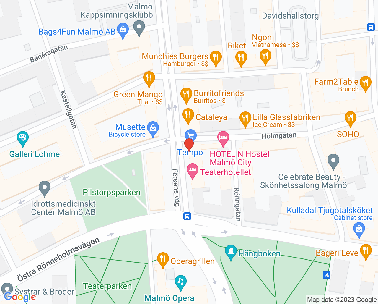 Karta till Elvhage Psykoterapimottagning, Malmö