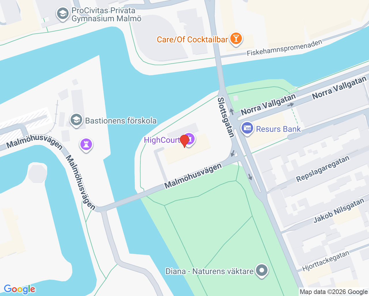 Karta till Psykologmottagning Ask Malmö