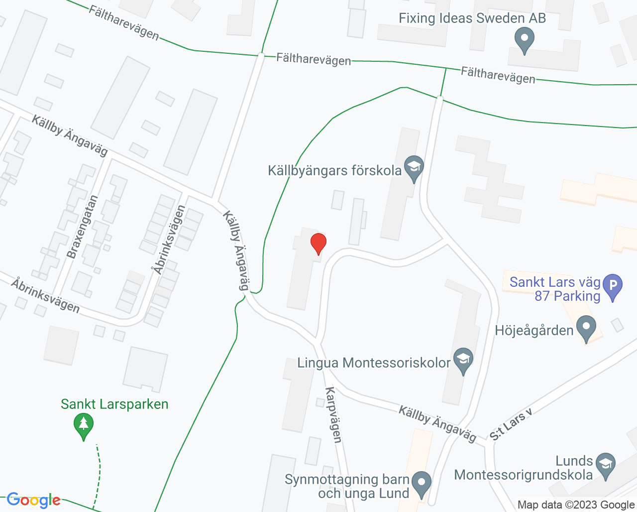 Karta till Palliativ mottagning Lund