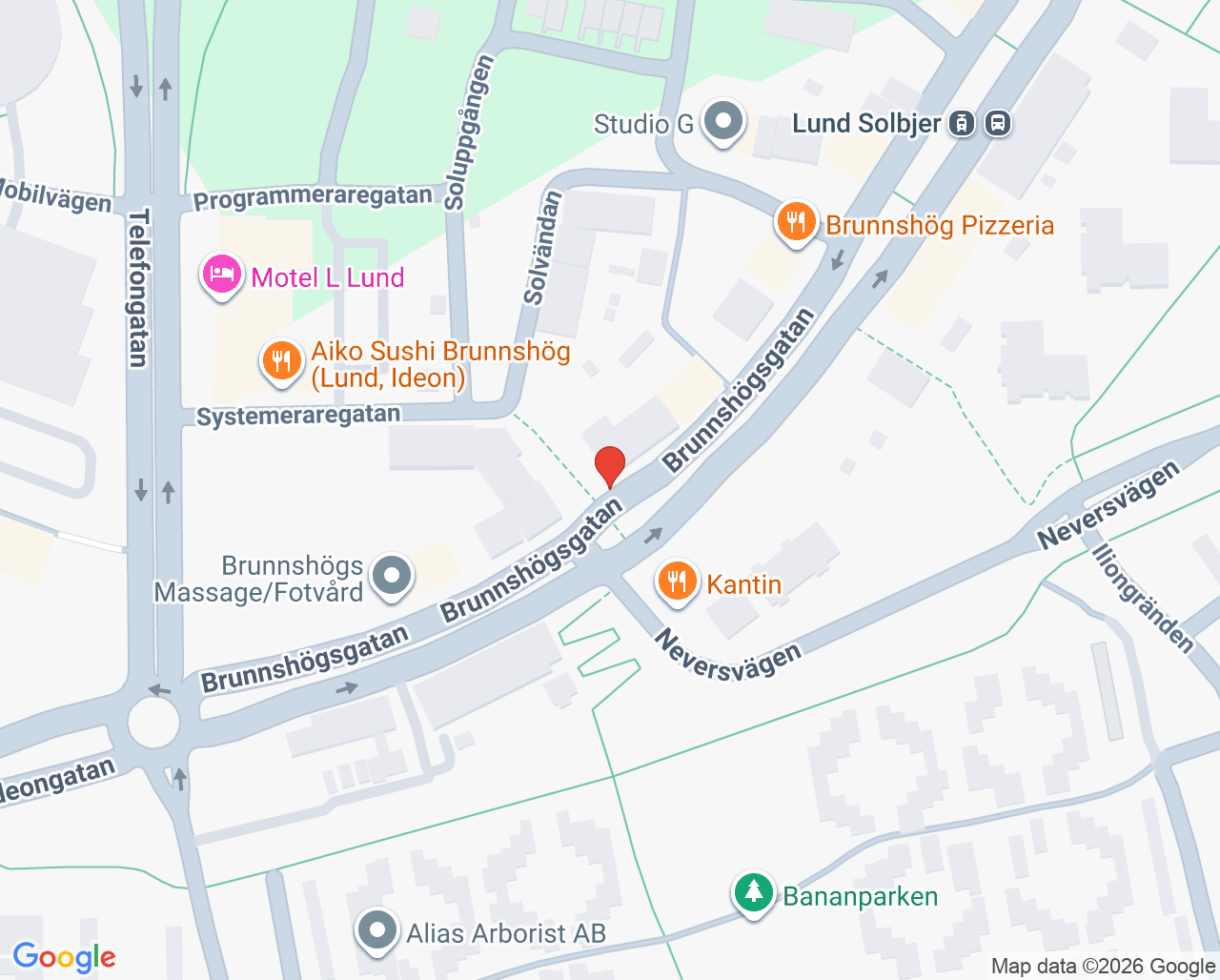 Karta till Kry Vårdcentral Tuna filial Brunnshög, Lund