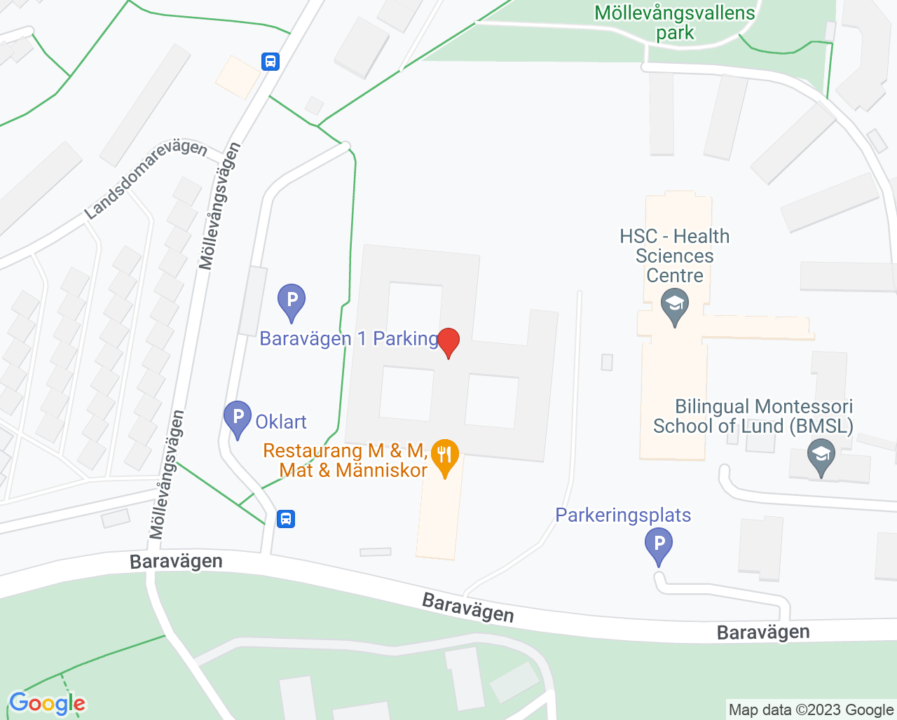 Karta till Vuxenpsykiatrimottagning självskada Lund