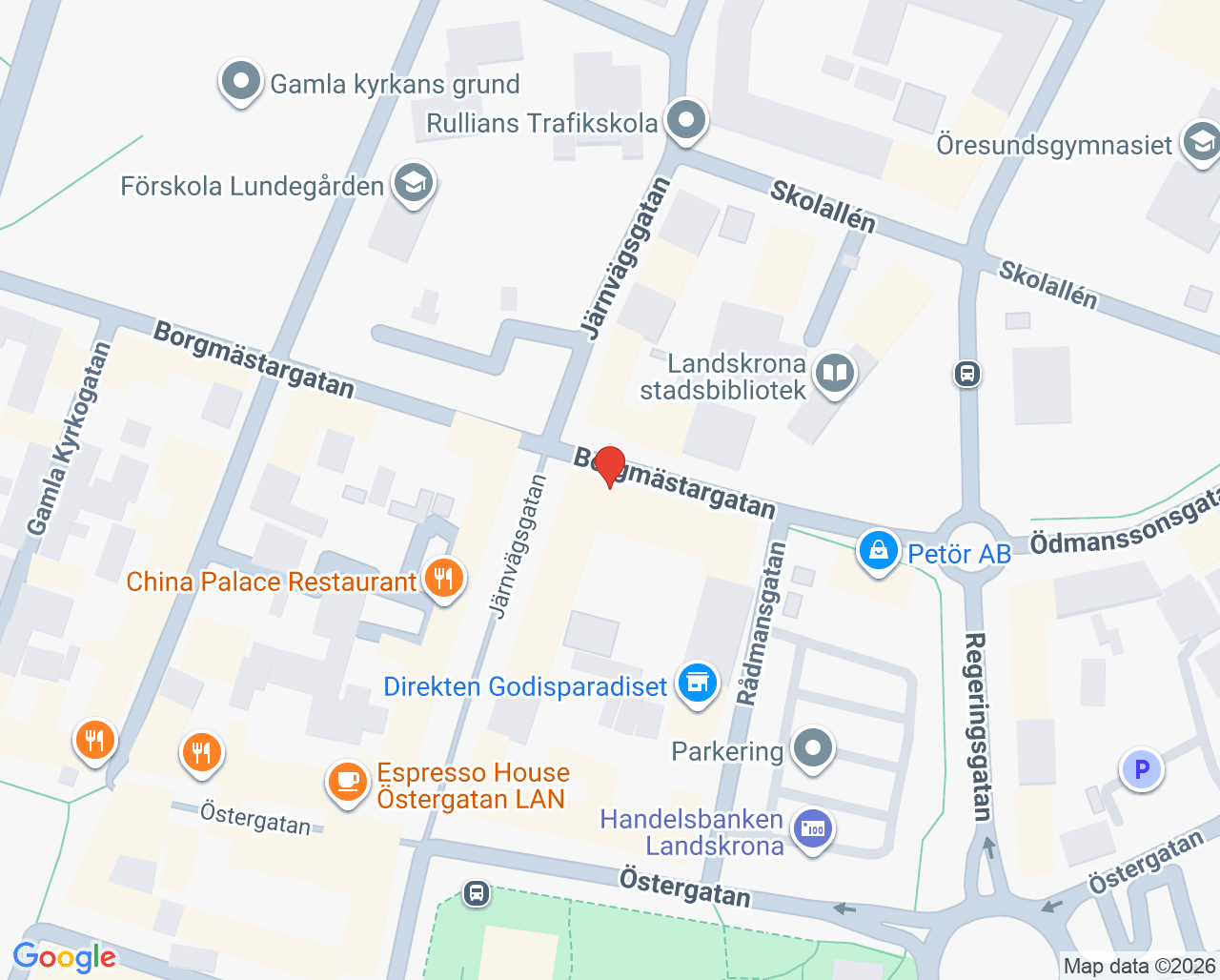 Karta till Tandläkare Anette Håkansson AB, Landskrona