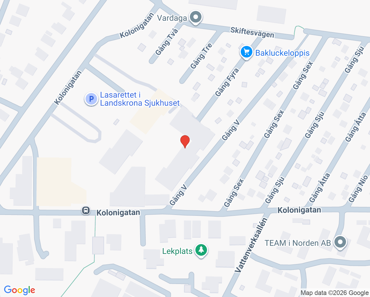 Karta till Vuxenpsykiatrimottagning psykos Landskrona