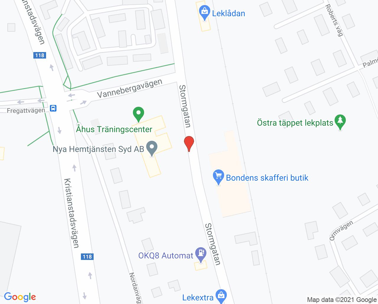 Karta till Åhus Tandläkarna, Åhus