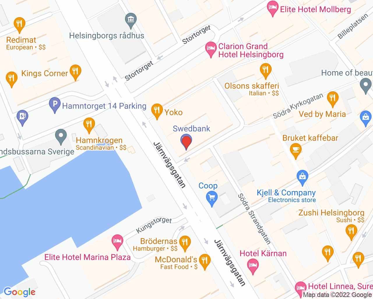 Karta till Tandläkargruppen Helsingborg Jan Lindqvist, Helsingborg