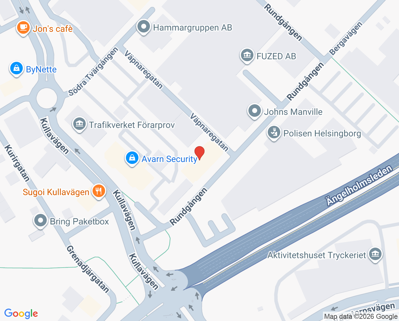 Karta till Mammakulan Barnmorskemottagning, Helsingborg