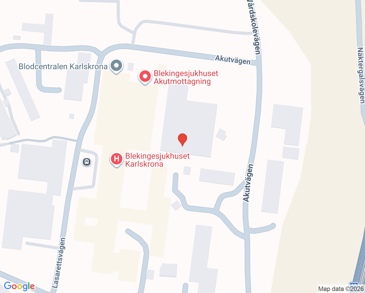 Karta till Specialisttandvården Odontologisk radiologi tandvårdsröntgen, Karlskrona