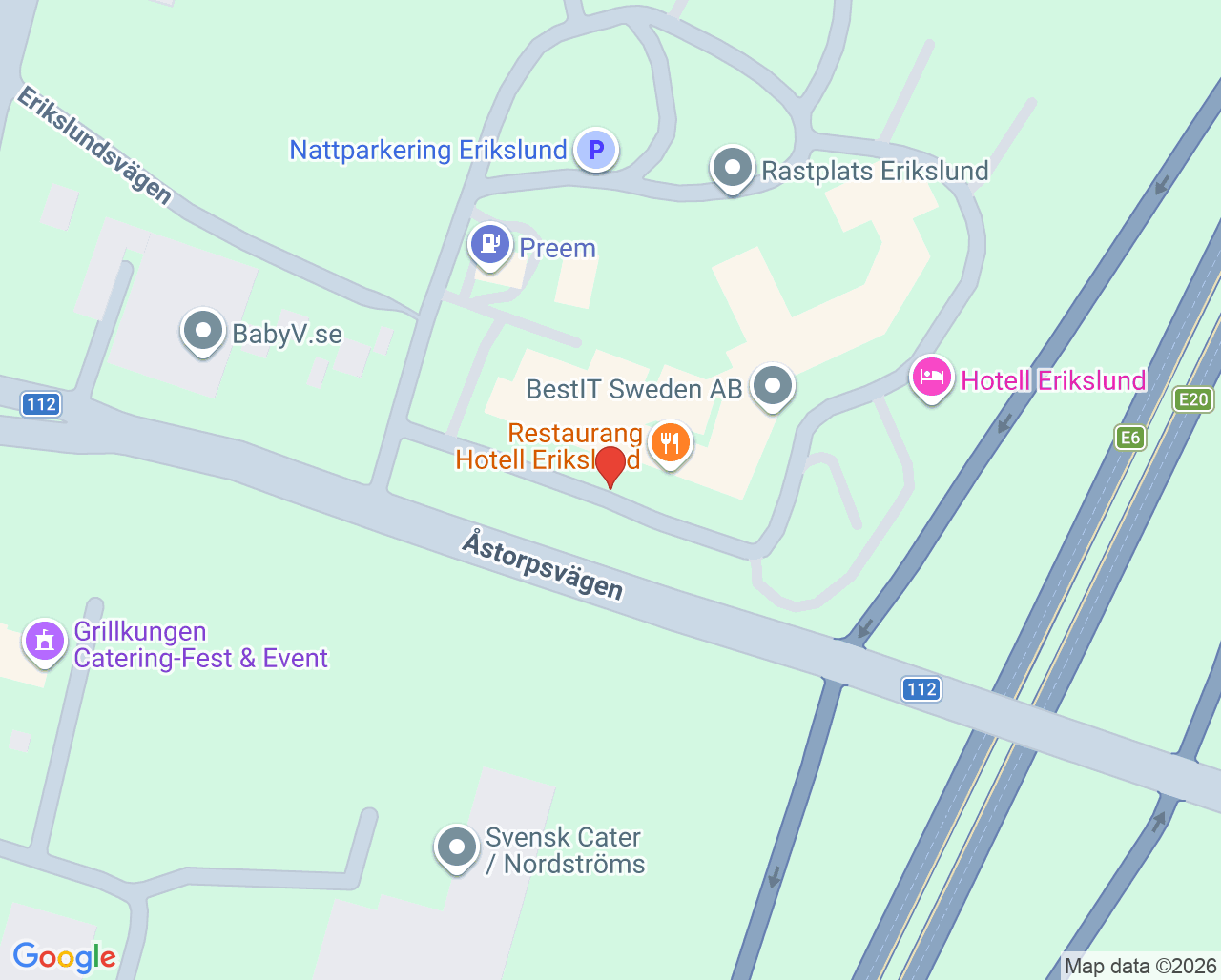 Karta till Fysioterapi på Erikslund, Ängelholm
