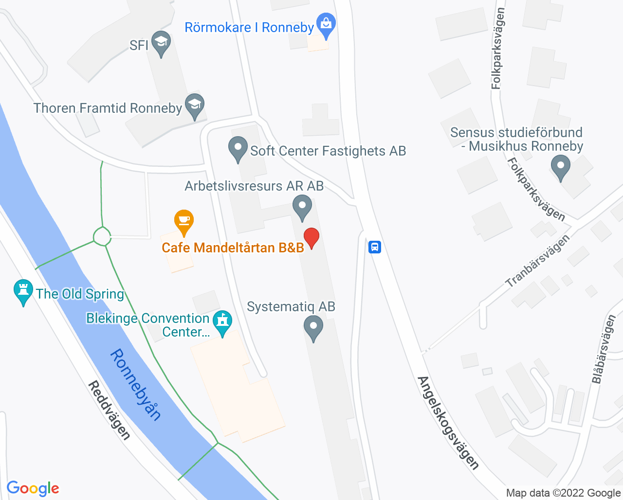 Karta till Tandläkare Lina Resmark, Ronneby