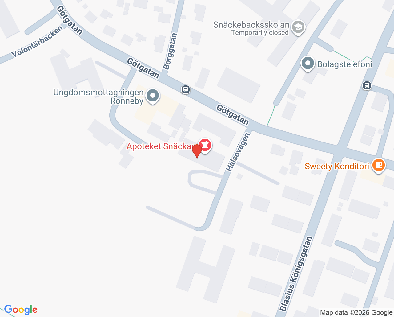Karta till Folktandvården Ronneby