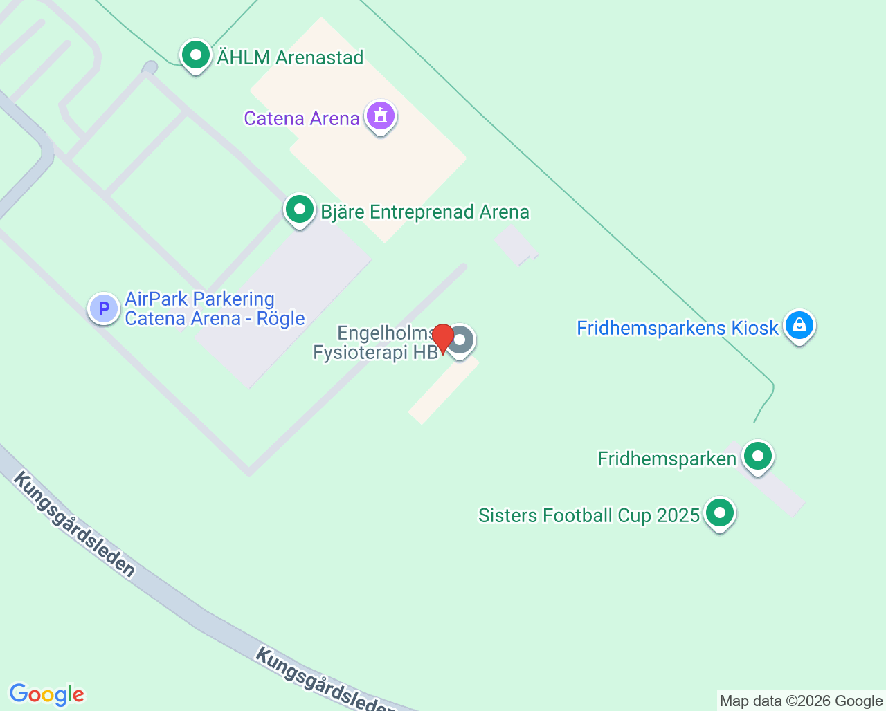 Karta till Engelholms Fysioterapi Tina Nyman, Ängelholm