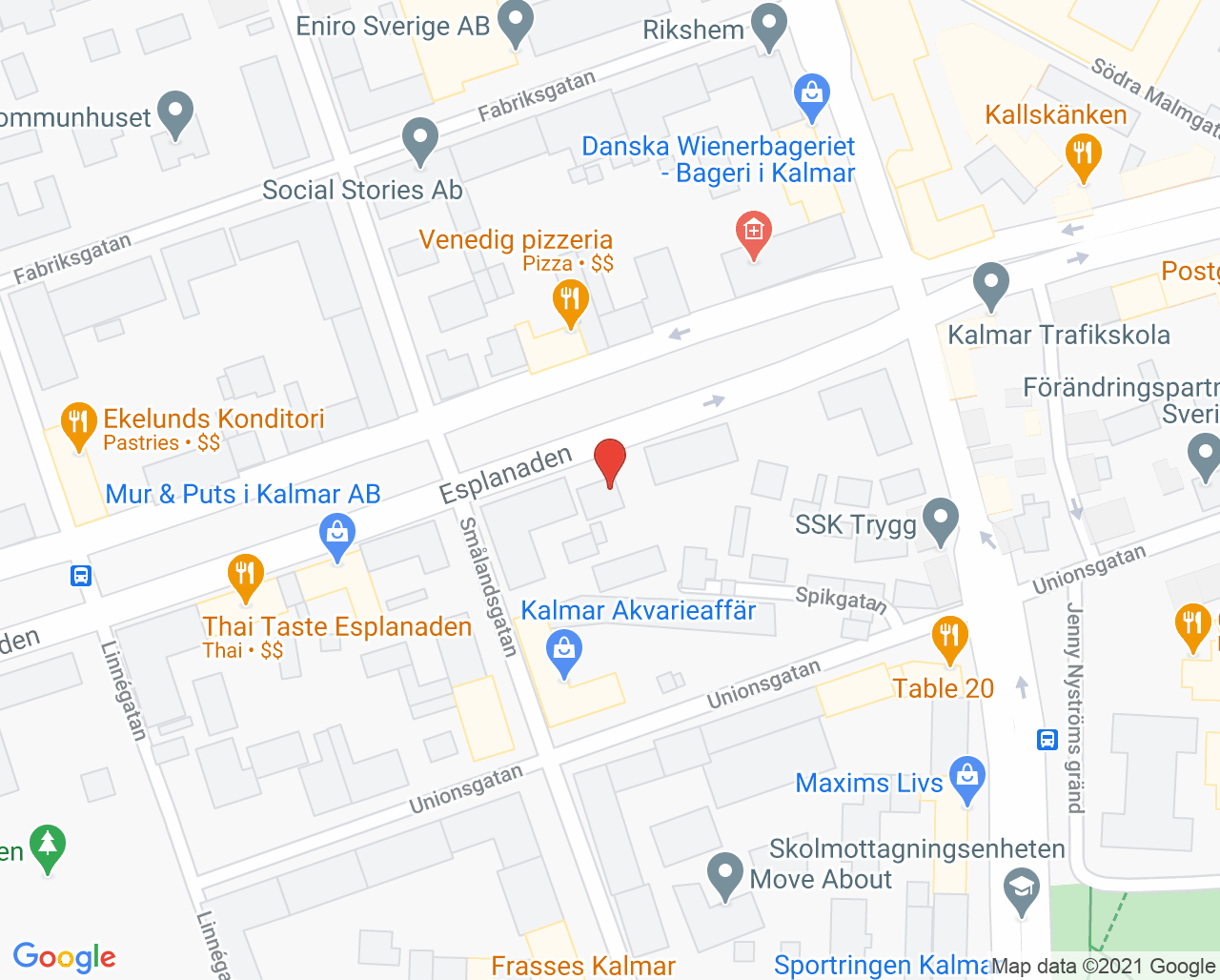 Karta till Tandläkarhuset Kalmar Tandläkare Marcin Machaj, Kalmar