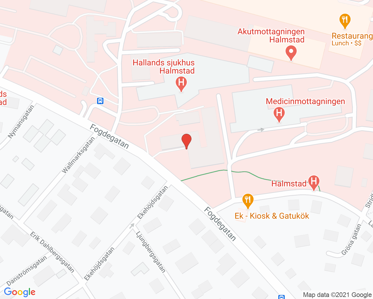 Karta till Specialisttandvården Hallands sjukhus Halmstad