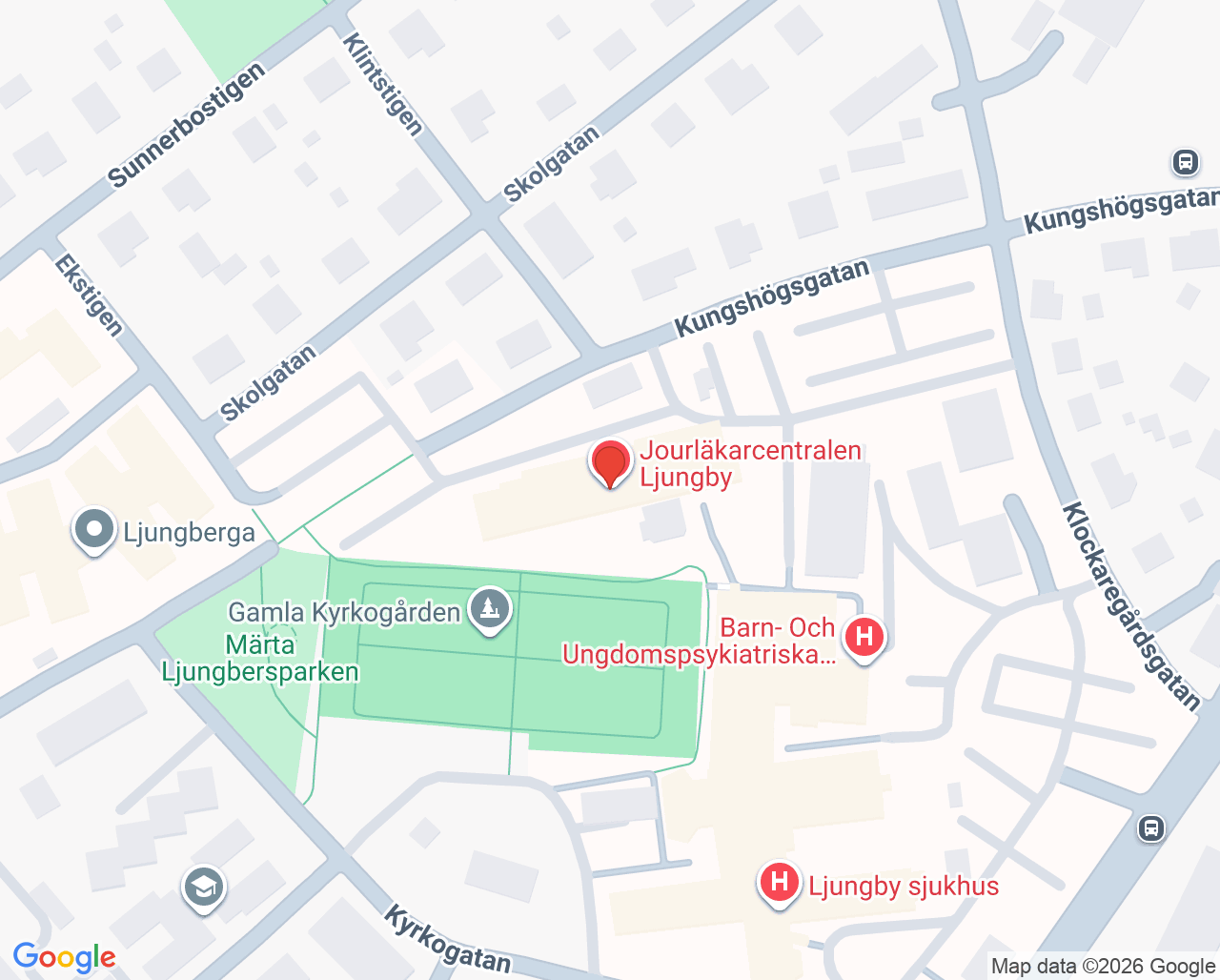 Karta till Folktandvården Ljungby, Ljungby