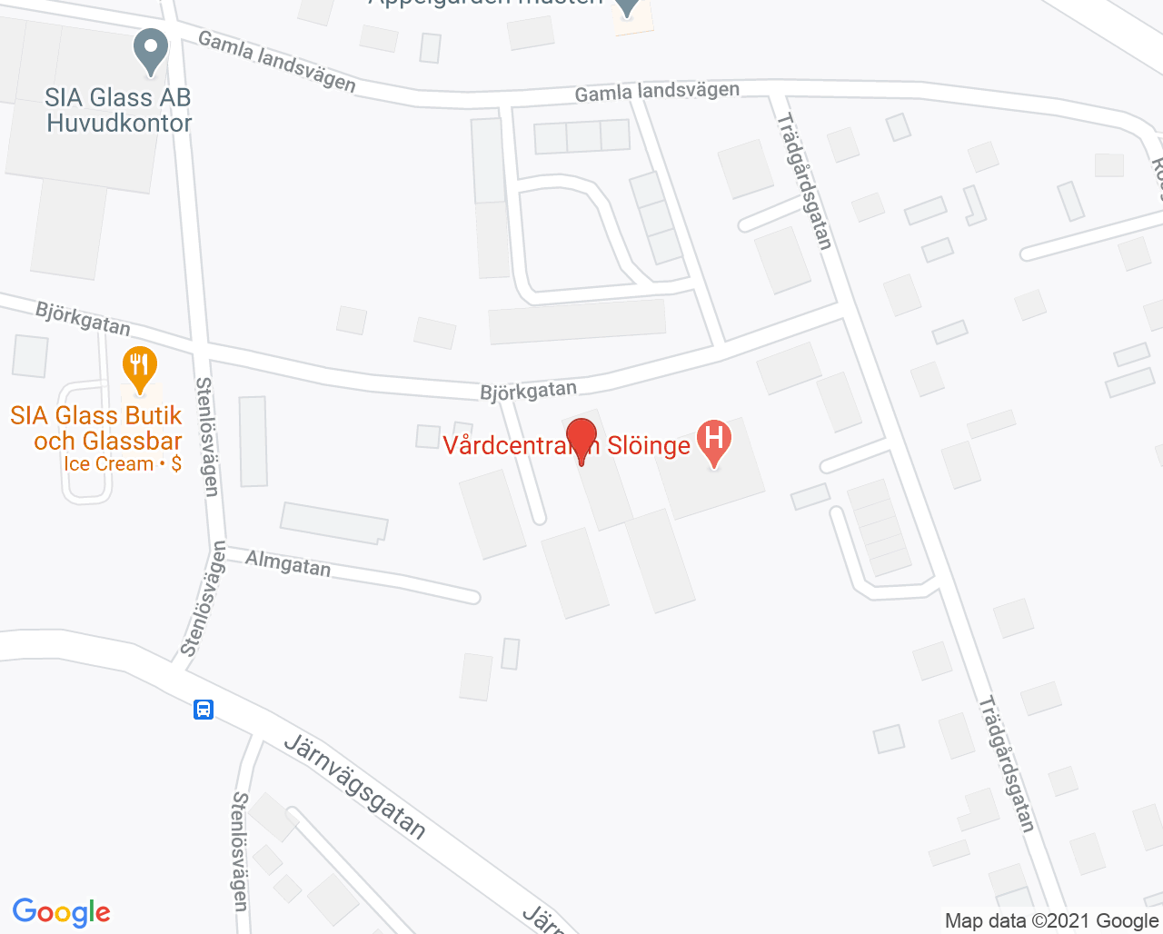 Karta till Distriktssköterskemottagningen Slöinge