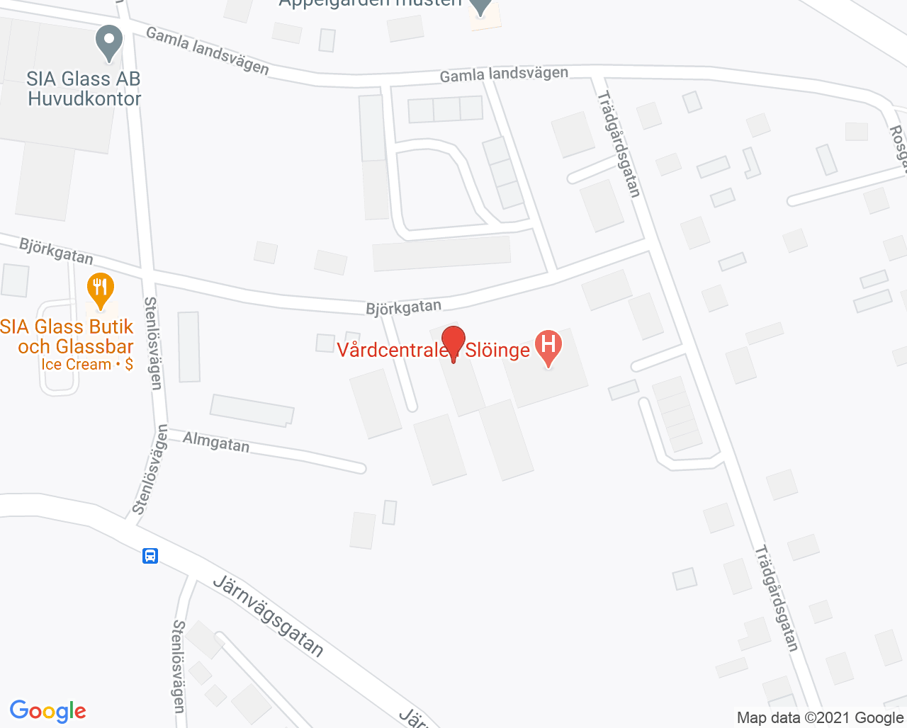 Karta till Läkarmottagningen Slöinge