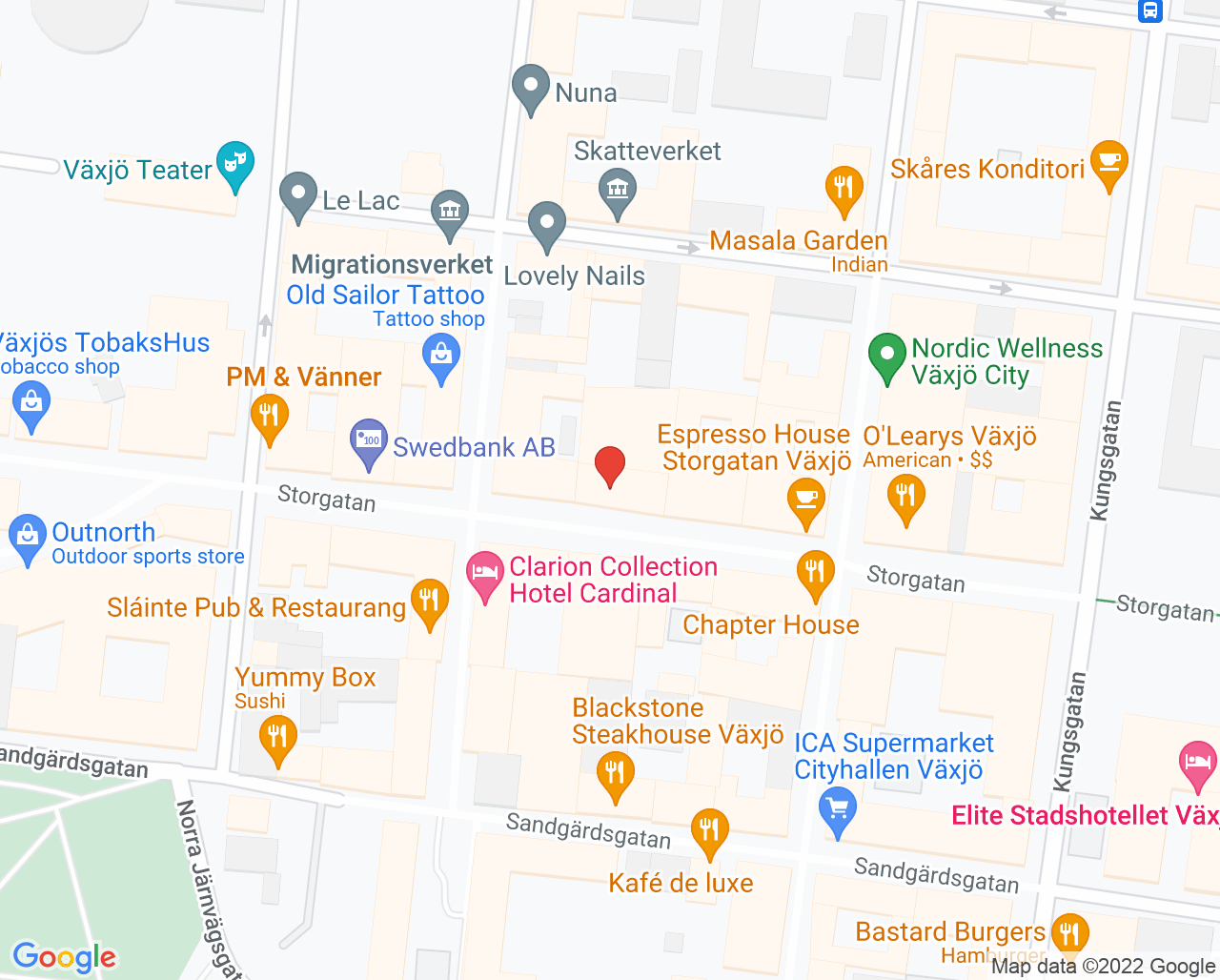 Karta till Tandhälsa Växjö AB, Växjö