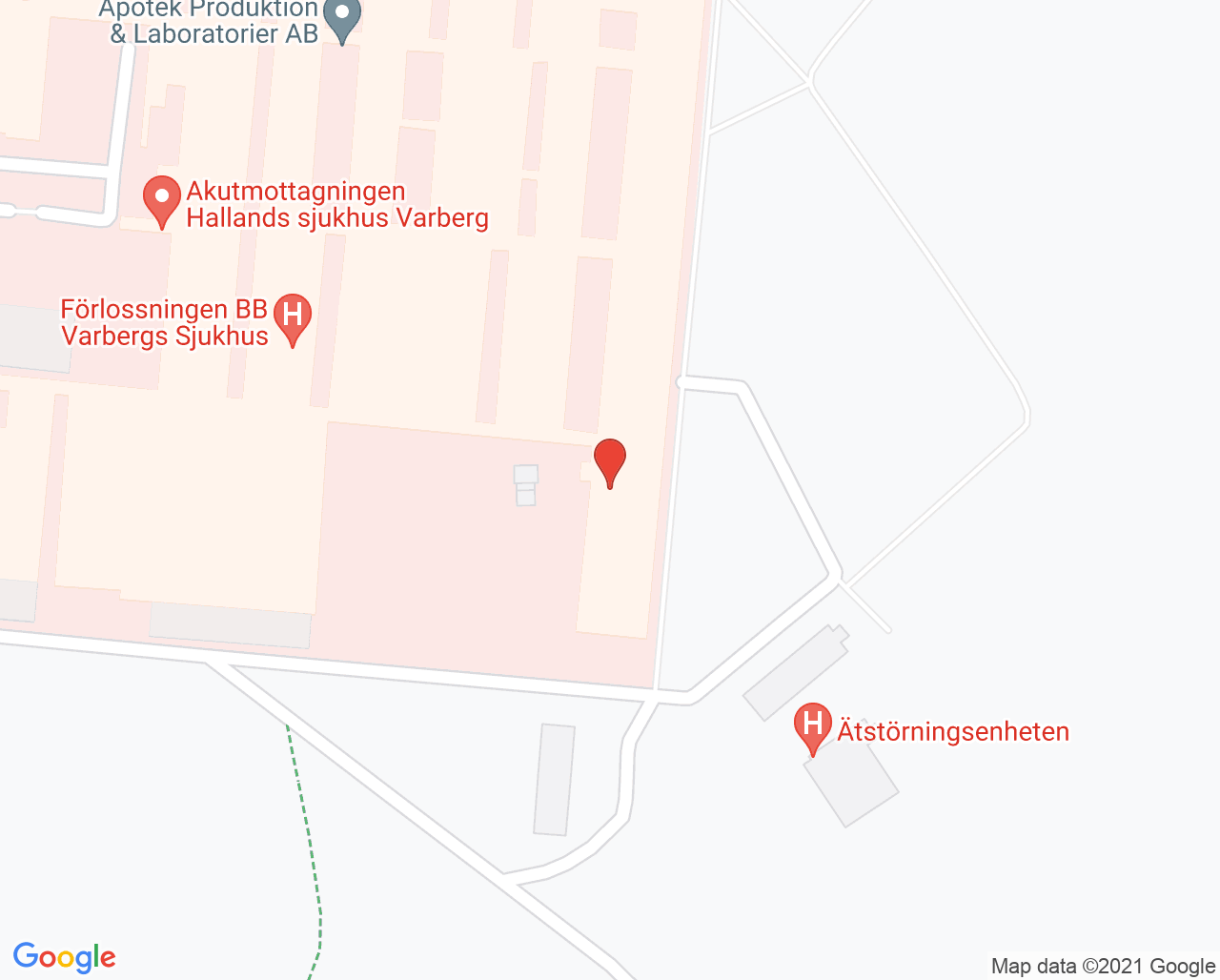 Karta till Fysioterapin Hallands sjukhus Varberg