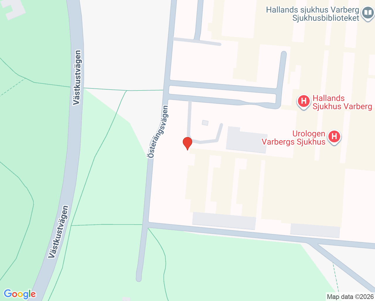 Karta till Avdelning 24 Bedömningsmottagningen Psykiatri Varberg