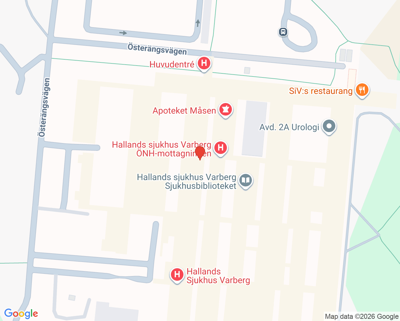 Karta till Hörselhabiliteringen Varberg