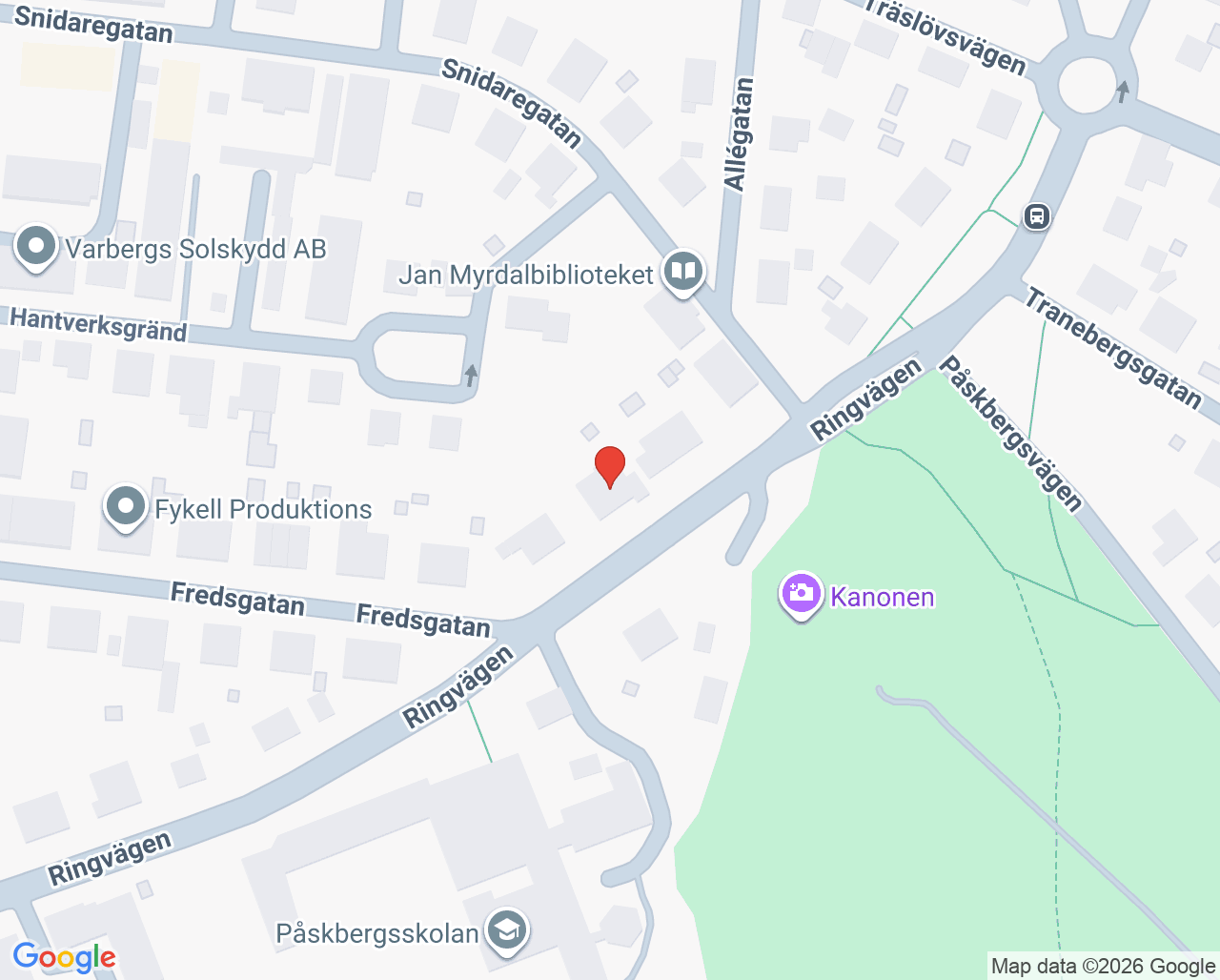 Karta till Ringvägens Tandhälsa Elisabeth Block Störner, Varberg