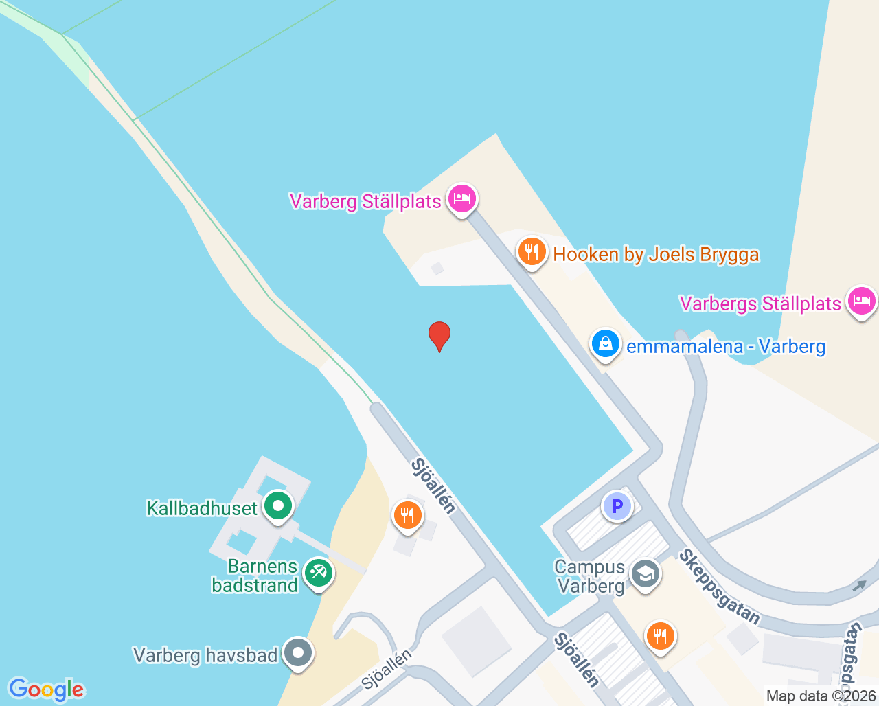 Karta till Provtagningen Neptunuskliniken, Varberg