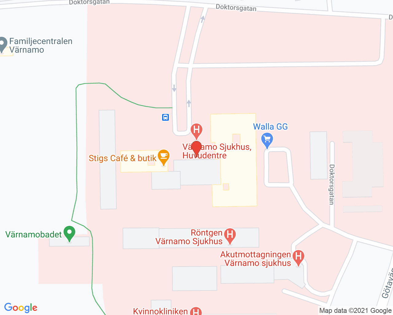 Karta till Rehabiliteringscentrum Värnamo