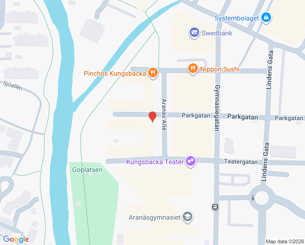 Karta till Allétandläkarna Urban Hegen, Kungsbacka