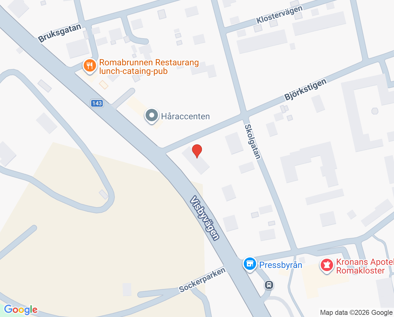 Karta till Folktandvården  Roma, Gotland
