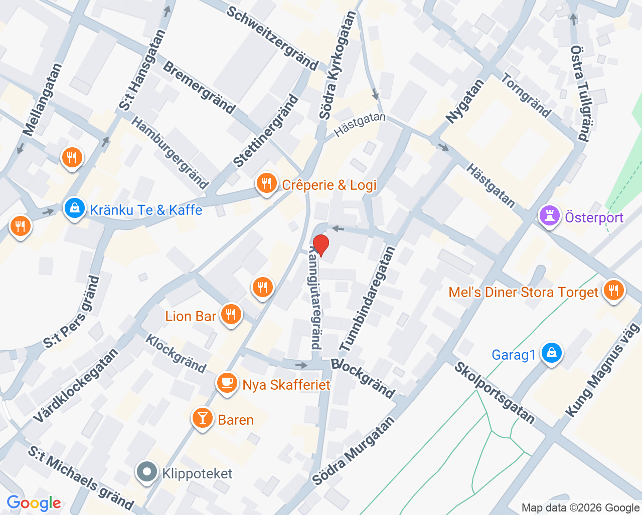 Karta till Praktikertjänst Adelsgatan 48 Tandvård, Visby