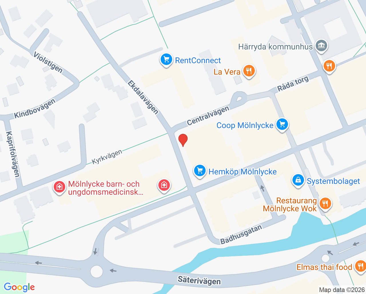 Karta till Folktandvården Mölnlycke, Mölnlycke
