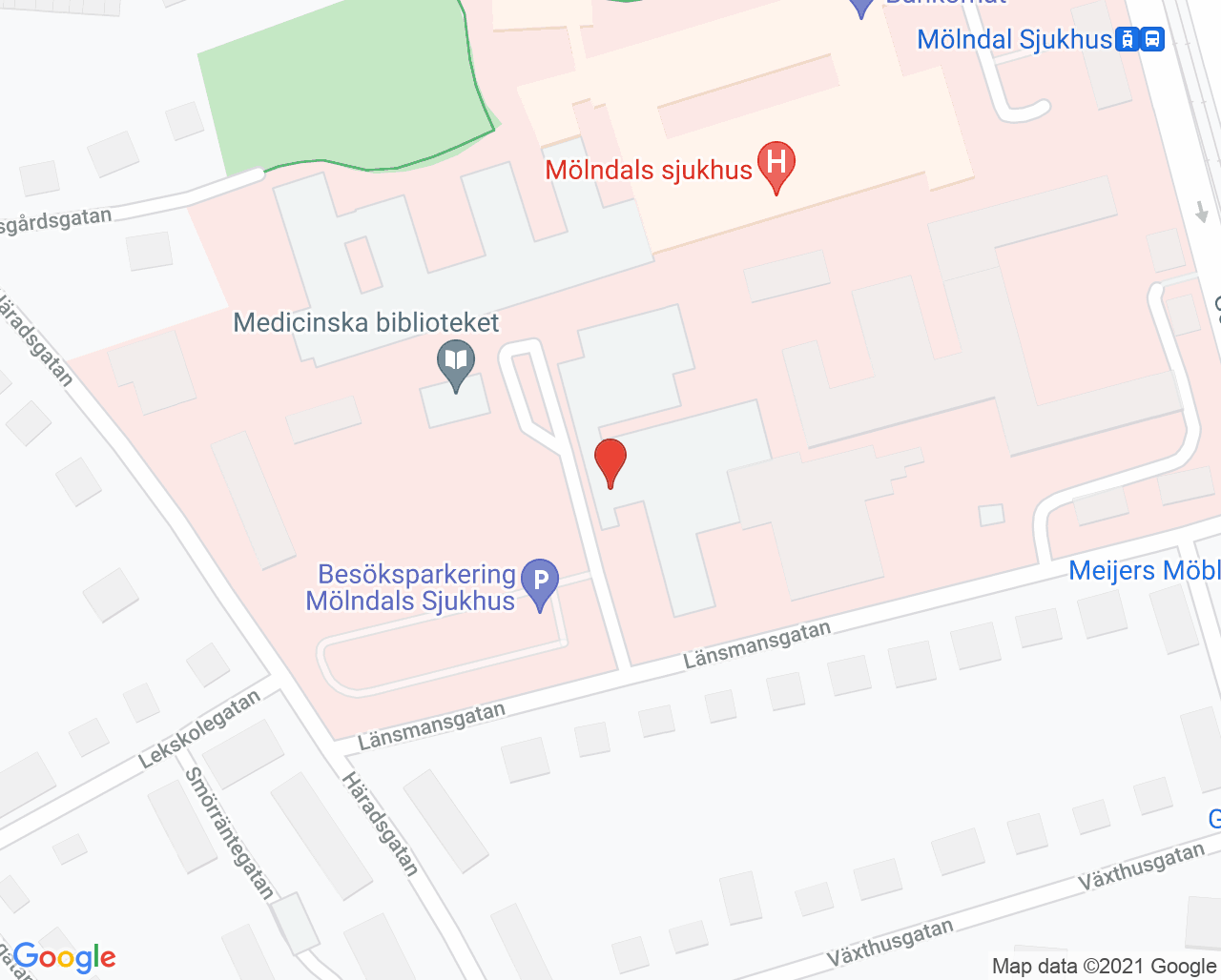 Karta till Bakre segmentmottagning ögon Mölndal, Mölndal