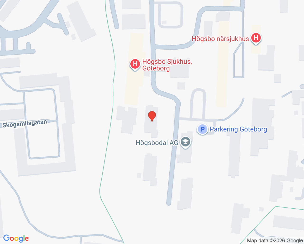 Karta till Ätstörningsavdelning Högsbo, Västra Frölunda