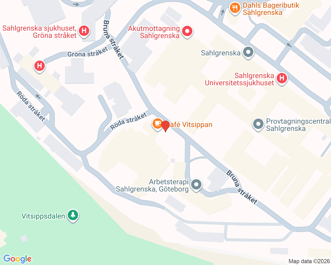 Karta till Dialysmottagning Sahlgrenska, Göteborg