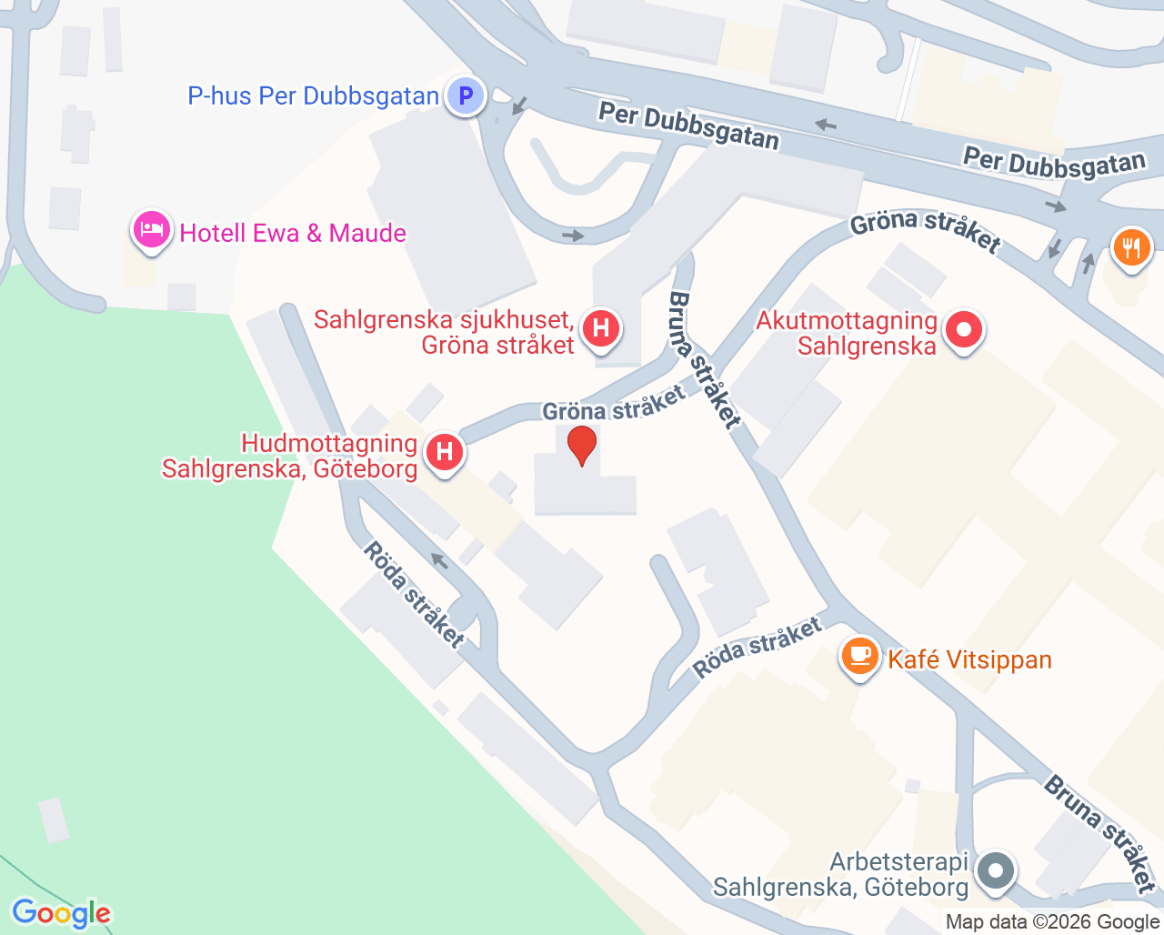 Karta till Centrum för klinisk prövning Gothia Forum, Göteborg