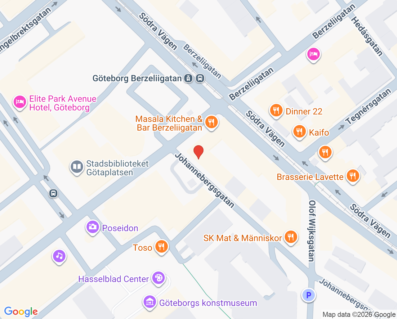 Karta till Lorensbergs Tandvård, Göteborg