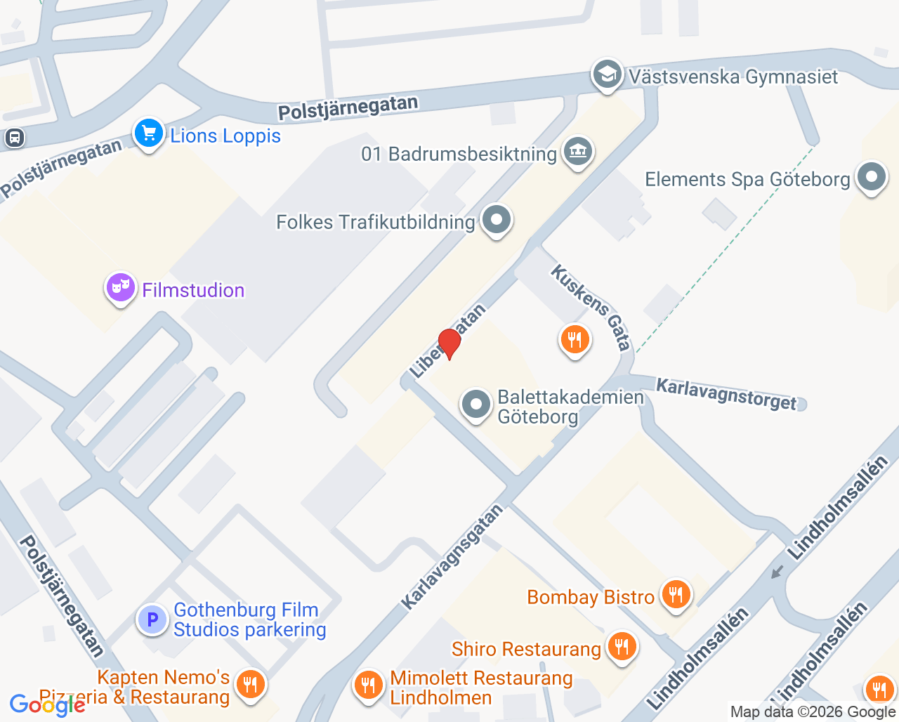 Karta till Kvarterskliniken Karlastaden - Ungas psykiska hälsa