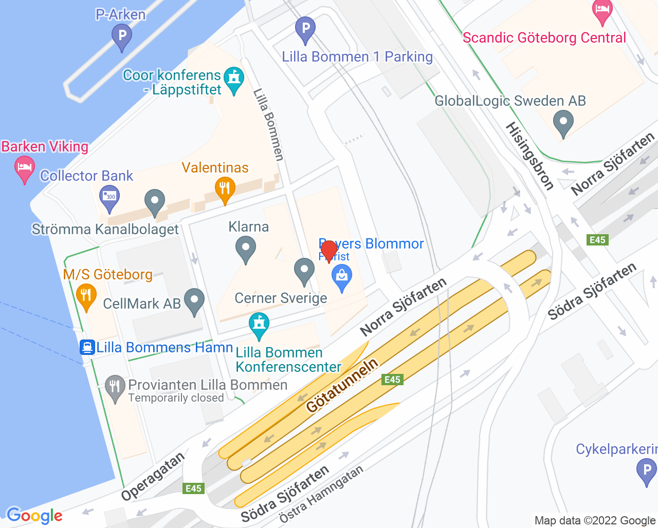 Karta till Capio Ögon Lilla Bommen Göteborg, Göteborg